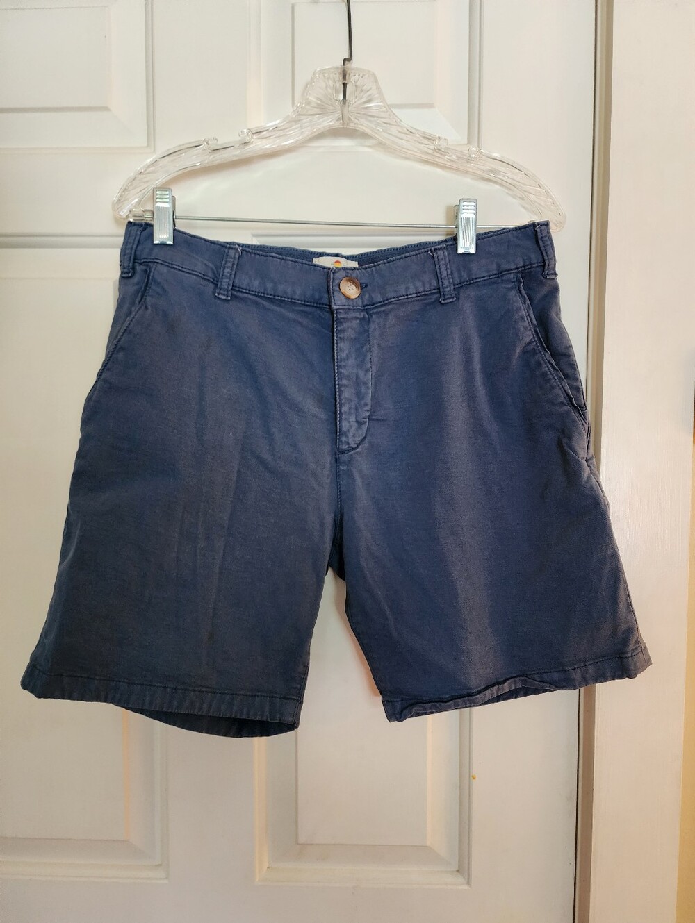 Marine Layer Walk Shorts 7in 32 Blue Chino Classic Preppy Organic Cotton Coastal